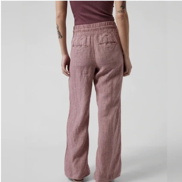 NEW ATHLETA Cabo Pink Linen Drawstring  Pants 2 - Picture 12 of 12